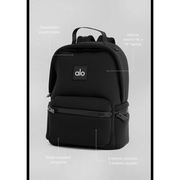 ALO Backpack NWT Black Stow Backpack with Detachable Pouch MSRP $195 - Picture 8 of 8